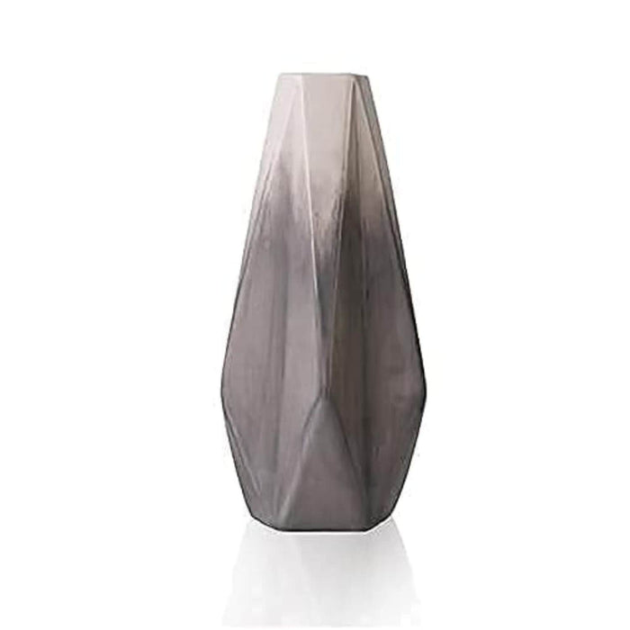 Set 2 jarrones geométricos de cerámica gris TLS19HP003