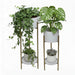 set 2 maceteros con pedestal metal blanco dorado DAX1627