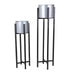 Set 2 maceteros con pedestal plateados R18XP1205-6PL