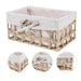 Set 3 canastos organizadores con tela beige 21STJ198