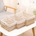 Set 3 canastos organizadores con tela beige 21STJ198