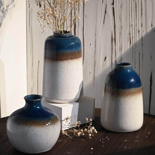 Set 3 jarrones meteoric azul TLS21HP011