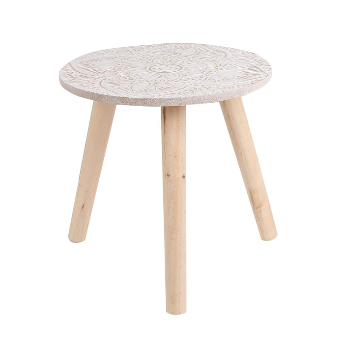 Set 3 mesas de centro madera mandalas 20FXP4221-1