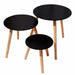 Set 3 mesas de centro madera negra 20FXP4221-5
