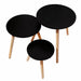 Set 3 mesas de centro madera negra 20FXP4221-5