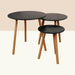 Set 3 mesas de centro madera negra 20FXP4221-5