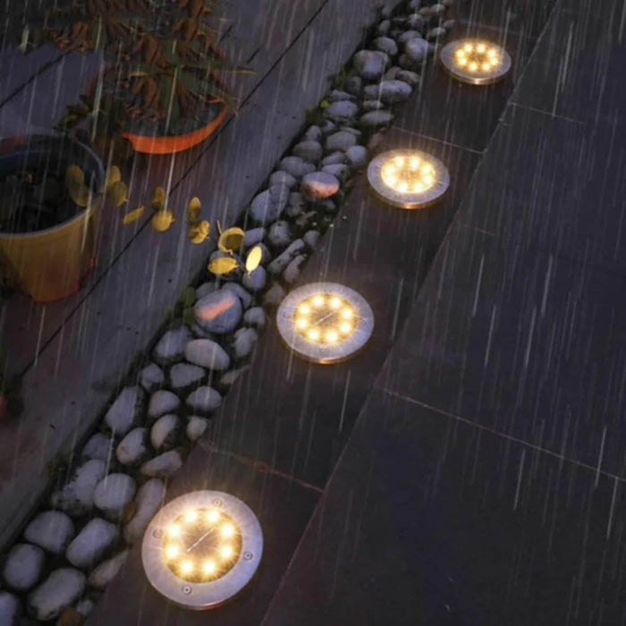 Set 4 focos led carga solar para jardín con estaca 20JXP635