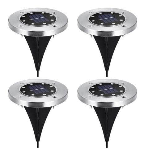 Set 4 focos led carga solar para jardín con estaca 20JXP635