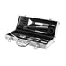 Set 5 accesorios parrilleros de acero y maletin de metal PXP572