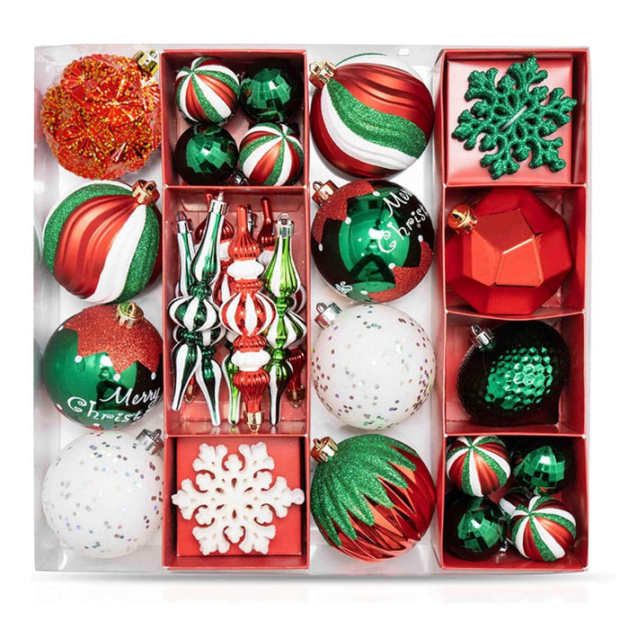 Set 50 adornos navideños rojo/verde EG01-1688-0958-AL