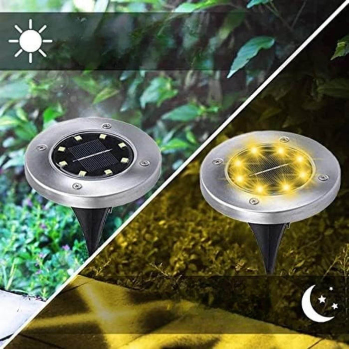 Set 6 focos led carga solar para jardín con estaca 20JXP635X6