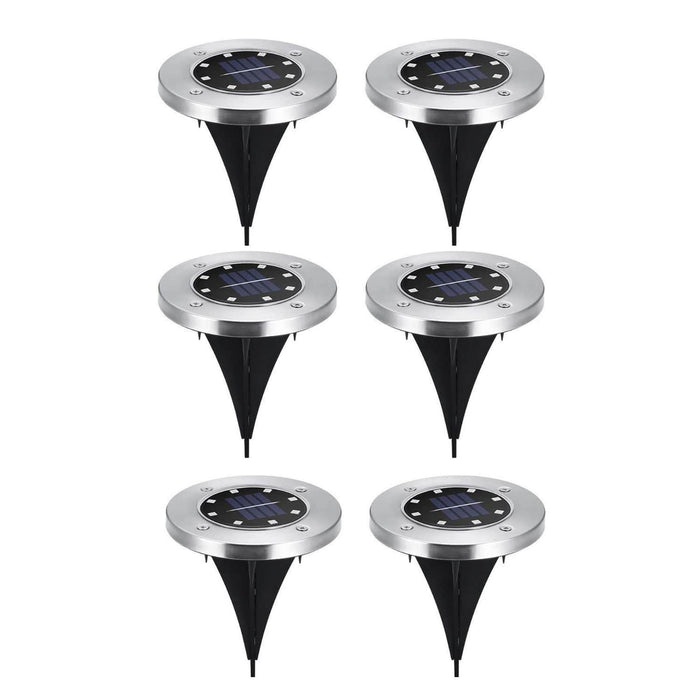 Set 6 focos led carga solar para jardín con estaca 20JXP635X6