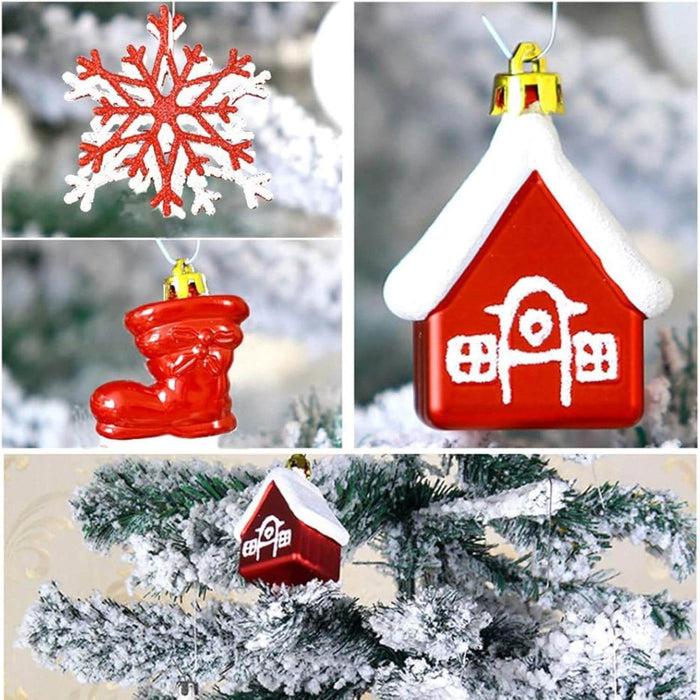 Set 80 adornos navideños rojo/blanco EG01-1688-0512-AL