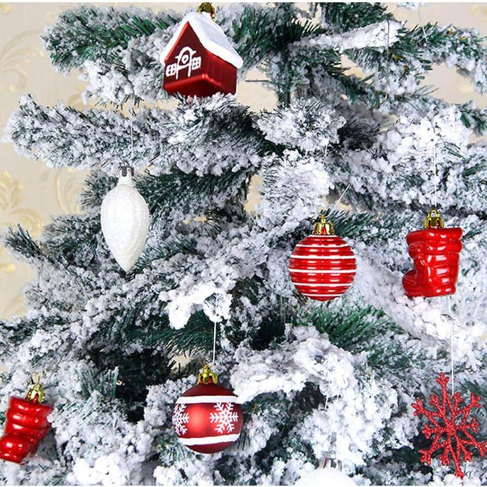 Set 80 adornos navideños rojo/blanco EG01-1688-0512-AL