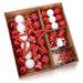 Set 80 adornos navideños rojo/blanco EG01-1688-0512-AL