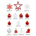Set 80 adornos navideños rojo/blanco EG01-1688-0512-AL