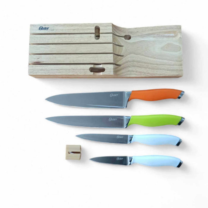 Set cuchillos mango silicona 5 piezas chef - Oster OS-26020