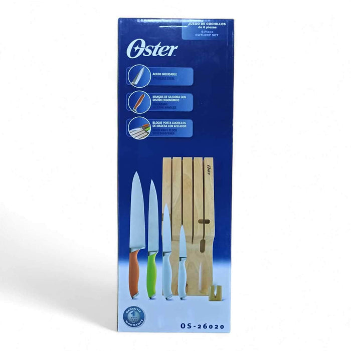 Set cuchillos mango silicona 5 piezas chef - Oster OS-26020