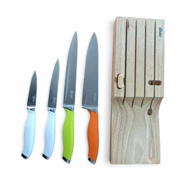 Set cuchillos mango silicona 5 piezas chef - Oster OS-26020