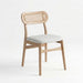 Silla de comedor nórdica de madera y ratán DPX794