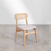 Silla de comedor nórdica de madera y ratán DPX794