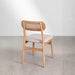 Silla de comedor nórdica de madera y ratán DPX794