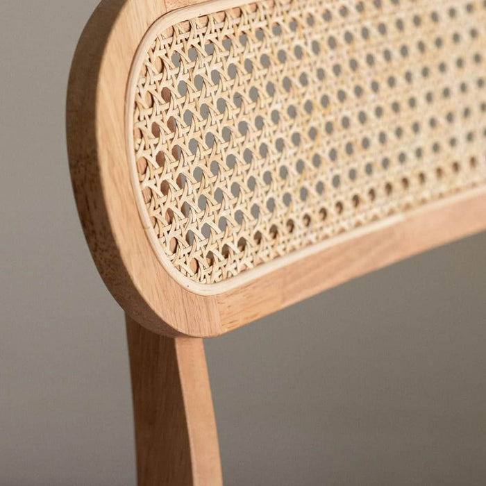 Silla de comedor nórdica de madera y ratán DPX794