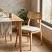 Silla de comedor nórdica de madera y ratán DPX794