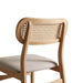 Silla de comedor nórdica de madera y ratán DPX794