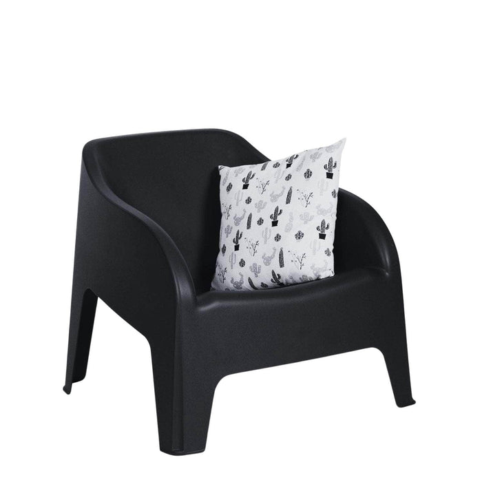 Silla poltrona italiana resina grafito 79x76,5x70 cm 185-GRAFITO