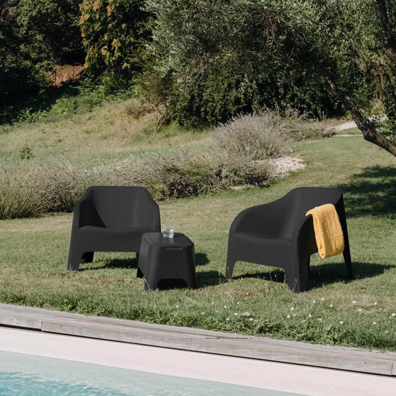 Silla poltrona italiana resina grafito 79x76,5x70 cm 185-GRAFITO