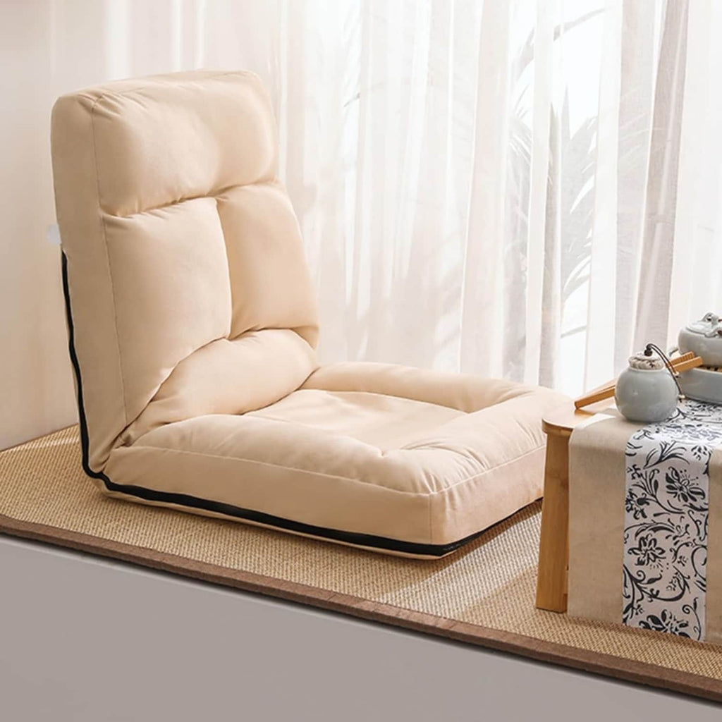 Sofá puff de piso reclinable beige