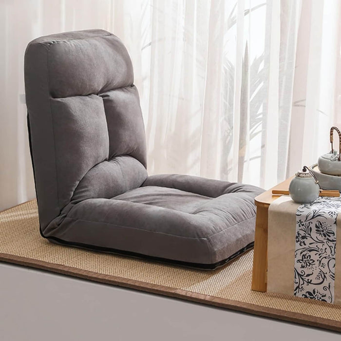 Sofá puff de piso reclinable gris DDT9742