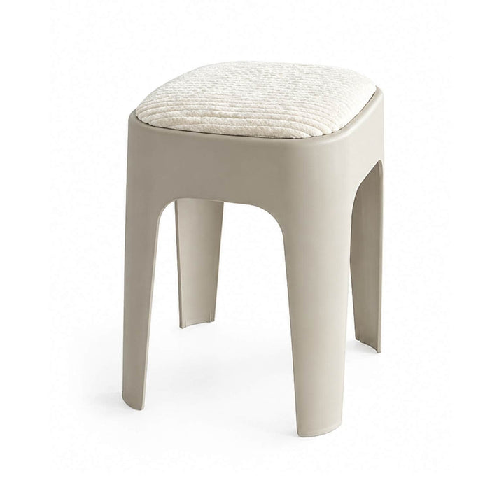 Taburete apilable acolchado beige EAX67-1