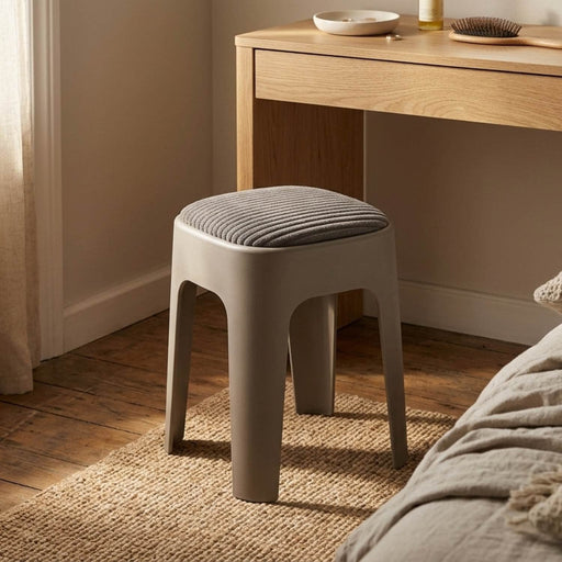 Taburete apilable acolchado gris EAX67-3