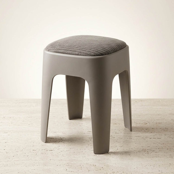 Taburete apilable acolchado gris EAX67-3