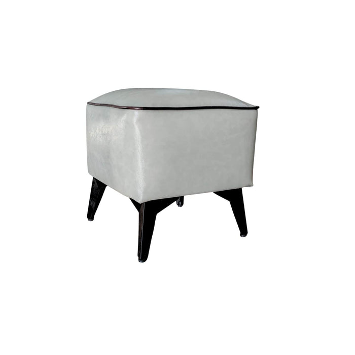 Taburete reposapiés otomano cuadrado eco cuero gris DDT6264