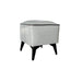 Taburete reposapiés otomano cuadrado eco cuero gris DDT6264