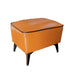 Taburete reposapiés otomano rectangular eco cuero caramelo DDT6265