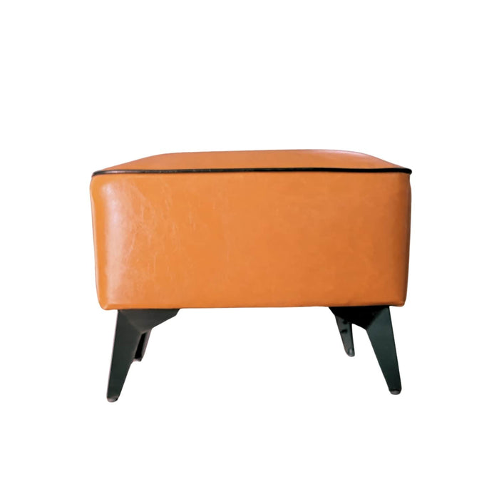 Taburete reposapiés otomano rectangular eco cuero caramelo DDT6265