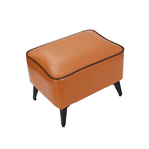 Taburete reposapiés otomano rectangular eco cuero caramelo DDT6265