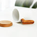 Taza de café de cerámica con tapa de madera y asa 20JXP1878