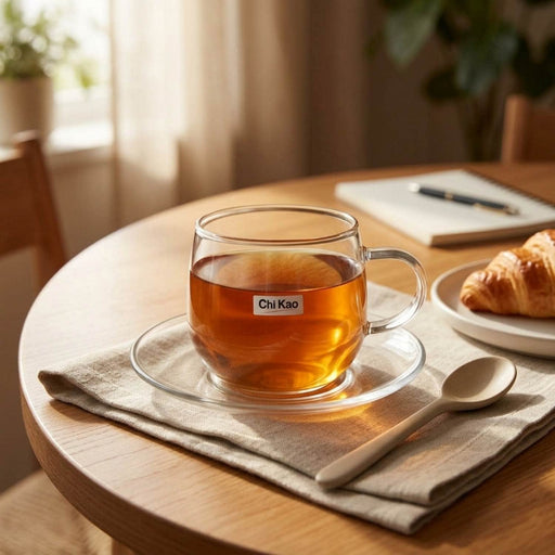 Taza de vidrio con plato 201208029