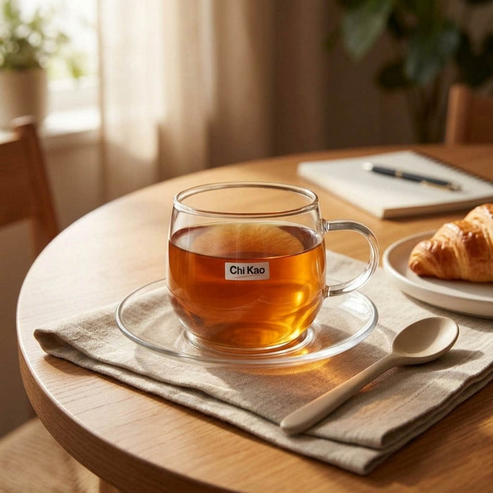 Taza de vidrio con plato 201208029