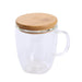 Tazón mug doble pared con tapa bambú 22YXP3080