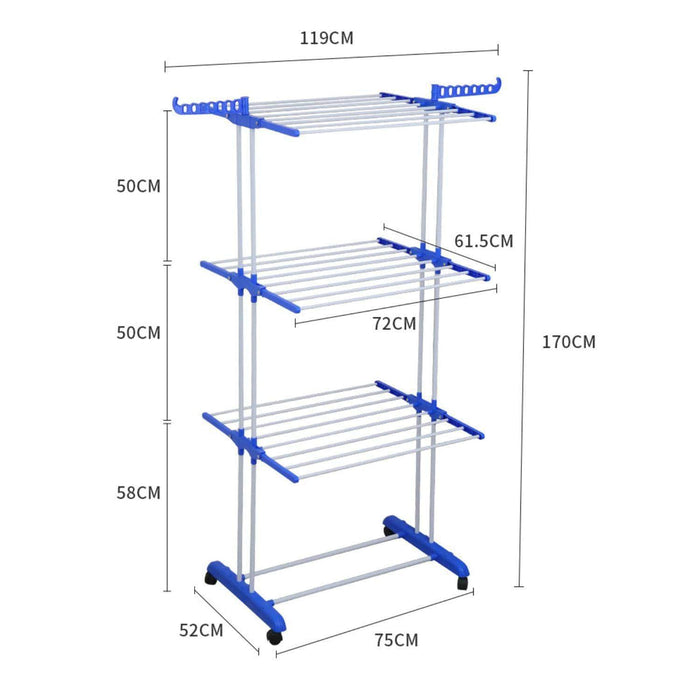 Tendedero plegable 3 niveles con ruedas 20JXP1763H