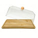 Tortero rectangular de bambú con tapa de vidrio EPT88