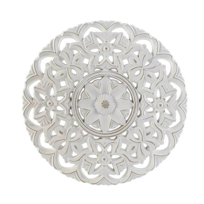 Totem decorativo diseño flor blanco 38 cm C18XP12-8