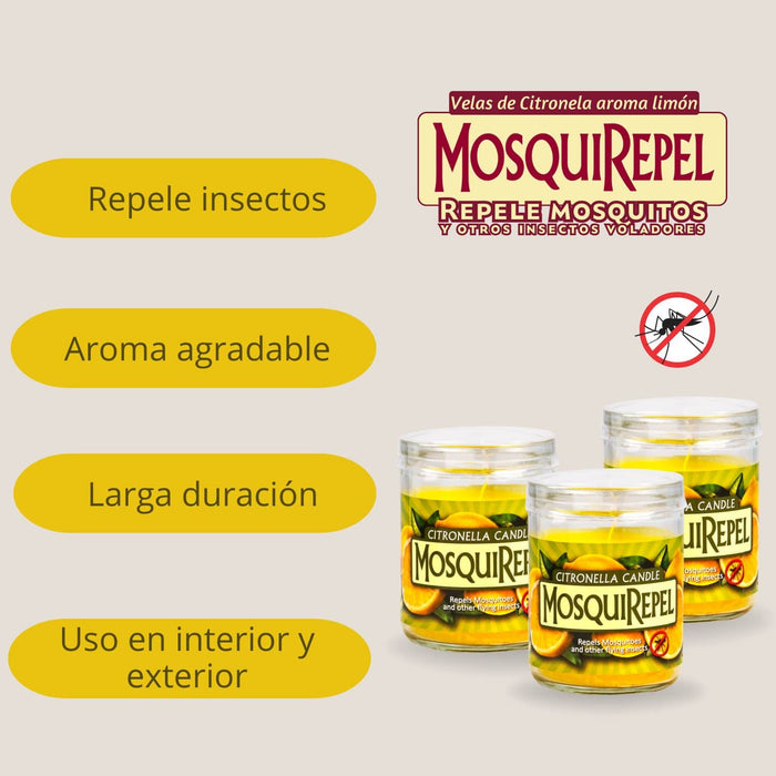 Vela de citronela repelente de mosquitos 100 gr Mosquirepel 3005