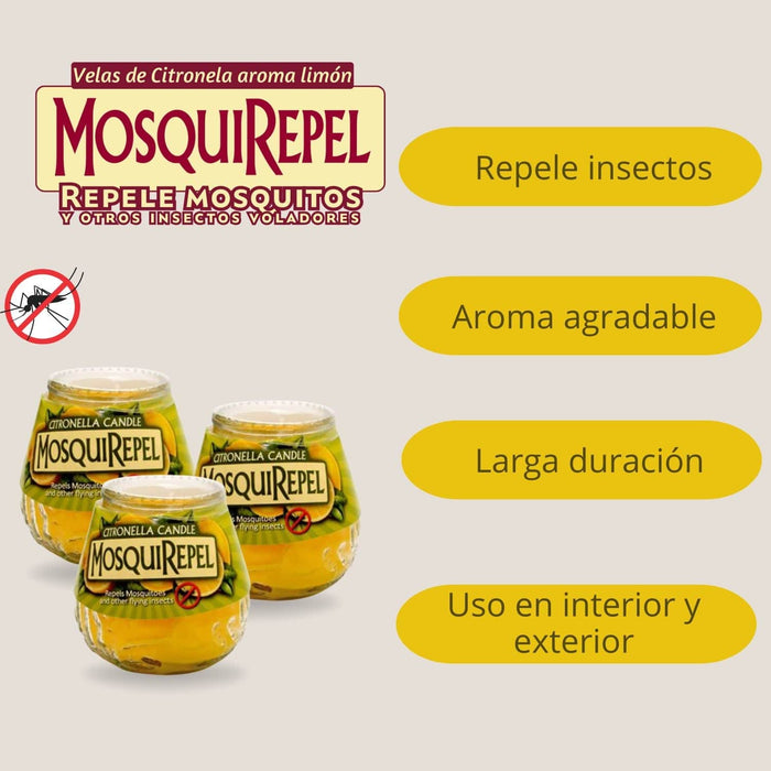 Vela de citronela repelente de mosquitos 198 gr Mosquirepel 5005